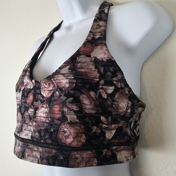 Lululemon Break Free Longline Sports Bra Peony Floral Print Size 12 - Picture 3 of 12